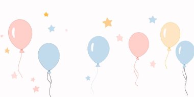 Pastel Balon Yıldızları Şirin Arkaplan Arkaplanı