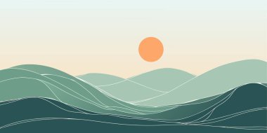 Piksel Günbatımı Dağları Cape Duvar Kağıdı Dijital Sanat Arkaplanı