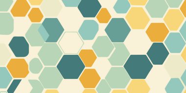 Soyut Altıgen Arkaplan Teal Sarı Bej Desenli Arkaplan