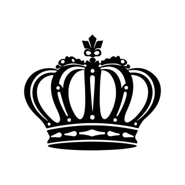 Majestic Crown Illustration Siyah ve Beyaz Kraliyet Markalaştırma Logoları ve Kraliyet Konsepti Tasarım Elemanı