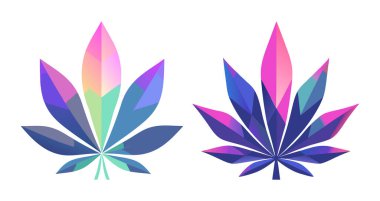 Çarpıcı Geometrik Esrar Yaprak Sanatı Pembe Mor