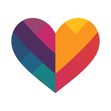 Renkli Kalp Logosu Çeşitliliği Sevgi Birliği