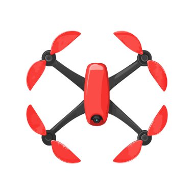 Kırmızı Drone Fotoğraf Ekipmanı Havadan Görünüm