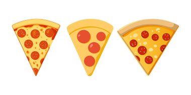 Pepperoni Pizza Lezzetli Üçlü Dilimler