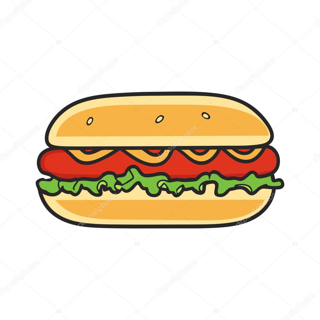 Delicious Hot Dog Illustration Perfect for Menus  Branding