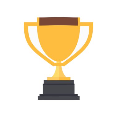 Şeffaf Arkaplanda Başarı ve Başarı İçin Altın Kupa Kazanan Simgesi