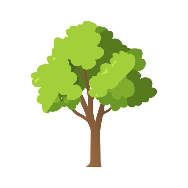 Lush Green Tree Illustration Perfect for Nature Designs On Transparent Background