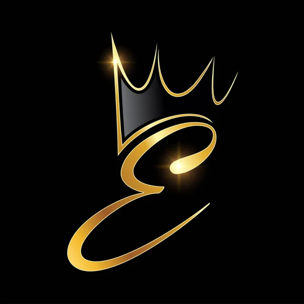 Monograma Oro Corona Logo Carta Inicial — Vector de stock