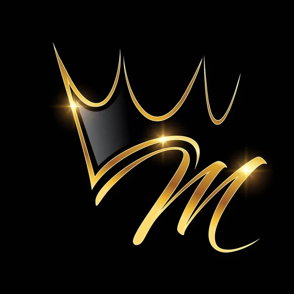 Altın Monogram Crown Logosu Baş harfleri M