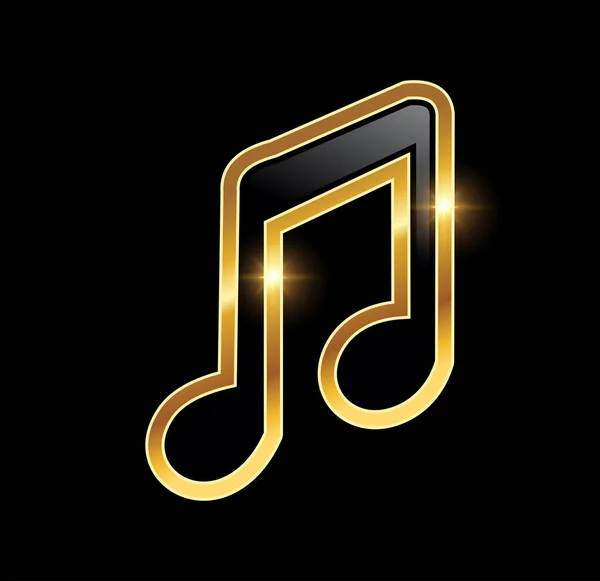Golden Luxury Music Note Vector Icon — Stockový vektor