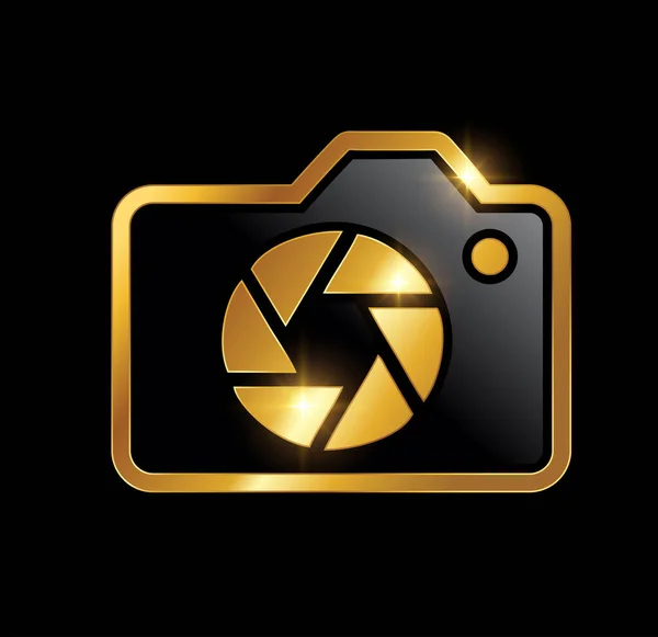 Gold Luxus Kamera Vector Icon — Stockvektor