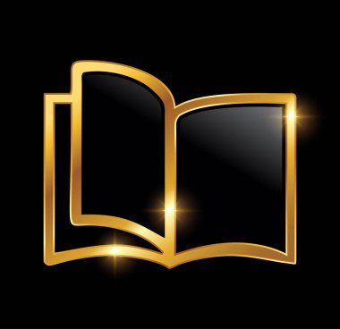 Altın Lüks Kitap Vektörü Simgesi