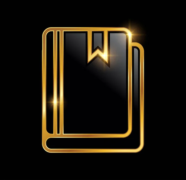 Golden Luxury Book Vector Icon — Vector de stock