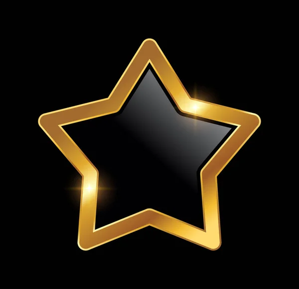 Icono Vector Logo Estrella Oro — Archivo Imágenes Vectoriales