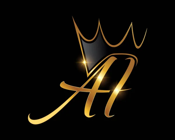 Golden Crown Monogram Logo Initial — стоковий вектор