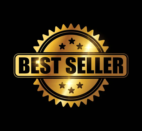 Golden Best Seller Vector Icon — Stock Vector