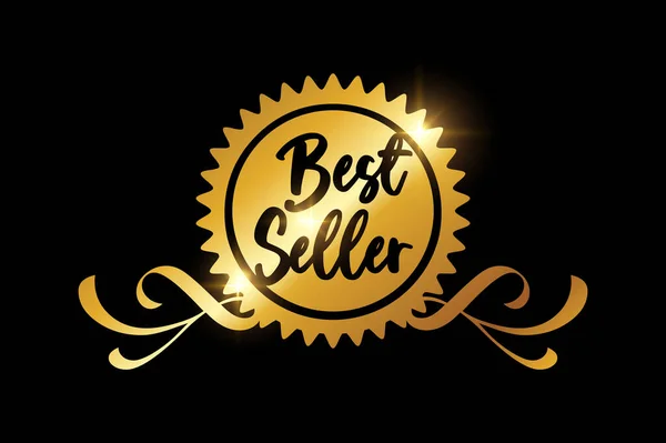 Golden Best Säljare Vektor Ikon — Stock vektor