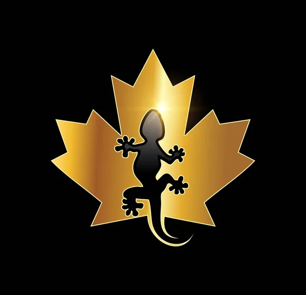 Golden Luxury Gecko Vector Icon Illustration — 스톡 벡터