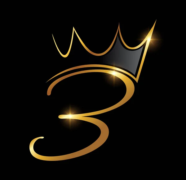 Монограмма Golden Luxury Crown Number — стоковый вектор