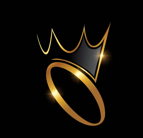 Golden Luxury Crown Monogram Number — Stock Vector