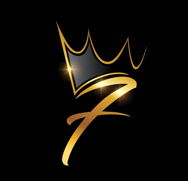 Golden Luxury Crown Monogram Száma — Stock Vector