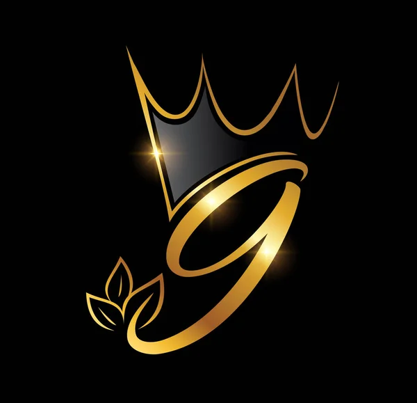 Goldene Luxus Krone Monogramm Nummer — Stockvektor