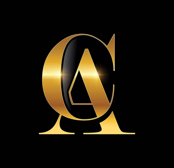 首字母Ca Golden Luxury Monogram标志 — 图库矢量图片