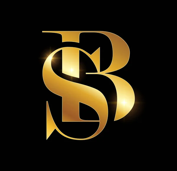 Golden Luxury Monogram Logó Kezdőbetű — Stock Vector