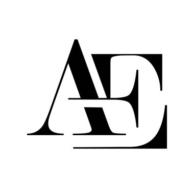 Monogram Logo Vektörü Başlangıç Harfleri AE