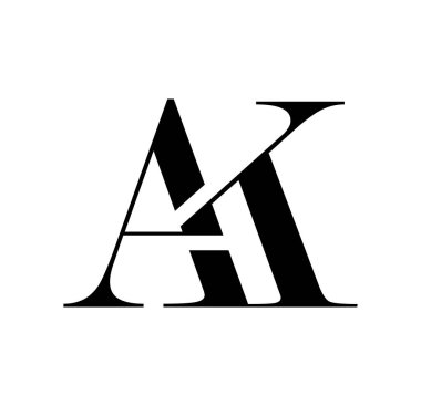 Monogram Logo Vektörü İlk Harfler AK