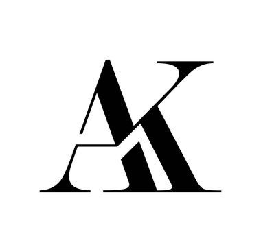 Monogram Logo Vektörü İlk Harfler AK