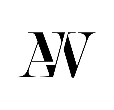 Monogram Logo Vektörü Başlangıç Harfleri AW