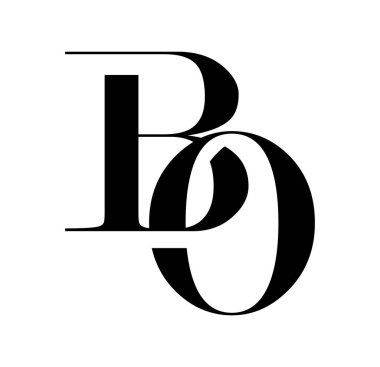 Monogram Logo Vektörü Başlangıç Harfleri BO