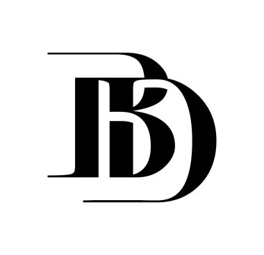 Monogram Logo Vektörü Başlangıç Harfleri BD