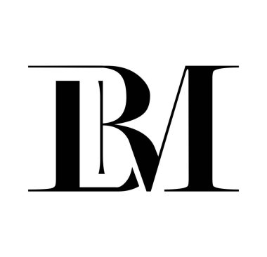 Monogram Logo Vektörü Başlangıç Harfleri BM