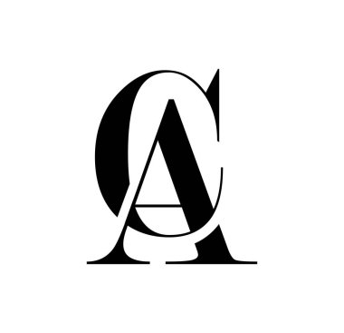 Monogram Logo Vektörü İlk Harfler CA