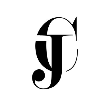 Monogram Logo Vektörü Başlangıç Harfleri CJ