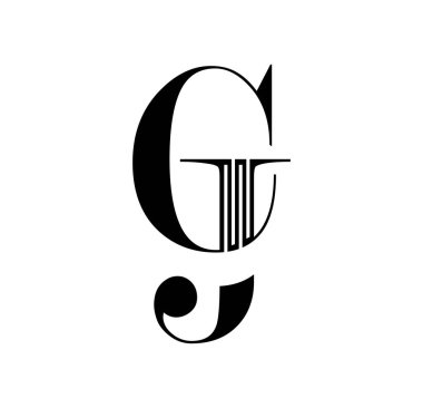 Monogram Logo Vektörü Başlangıç Harfleri CJ