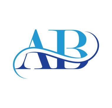 Monogram Logo Vektörü Başlangıç Harfleri AB