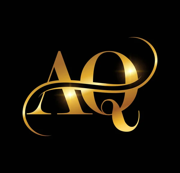 Goldenes Monogramm Initial Logo Letters — Stockvektor