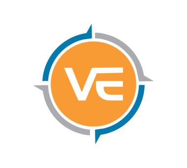VE Monogram Logosu İlk Vektör Simgesi