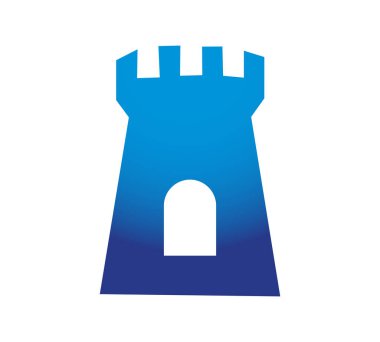 Mavi Kale Vektör İllüstrasyon Simgesi