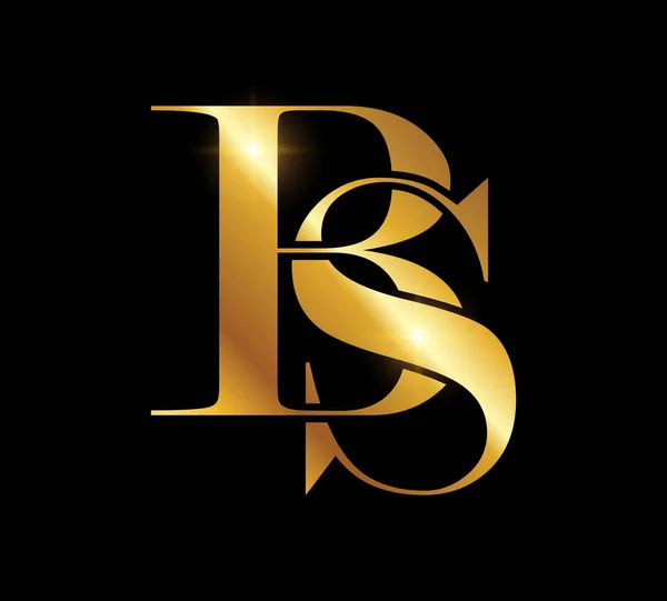 Logo Monogramme Doré Lettres Initiales — Image vectorielle