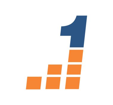 Bir Numaralı İşaret Vektörü İllüstrasyon Simgesi 