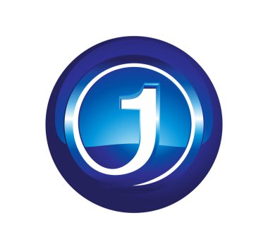 Bir Numaralı İşaret Vektörü İllüstrasyon Simgesi 