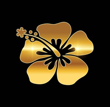 Altın Çiçek Logo Vektörü İllüstrasyon İşareti