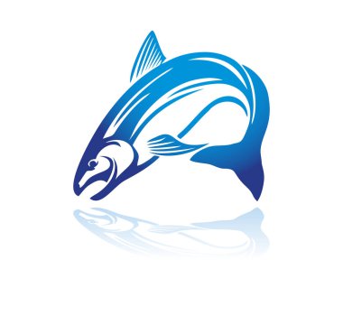 Mavi Balık Logo Vektörü Simgesi