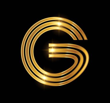 Golden Monogram Circle Logo Initial Letter G