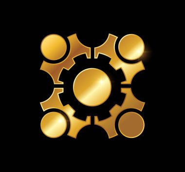 Golden Simple People Logo vektör simgesi