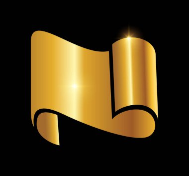 Golden Fold Paper Logo Vector Icon